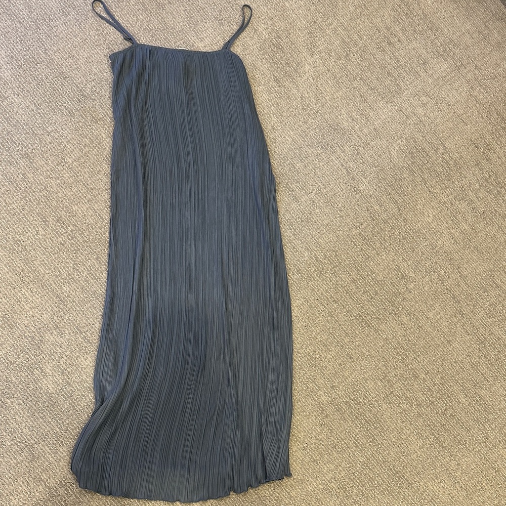 Madewell Navy Pleated Maxi Dress